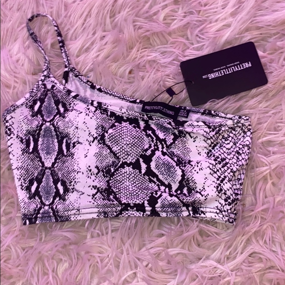 PLT one shoulder crop top